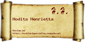 Hodits Henrietta névjegykártya